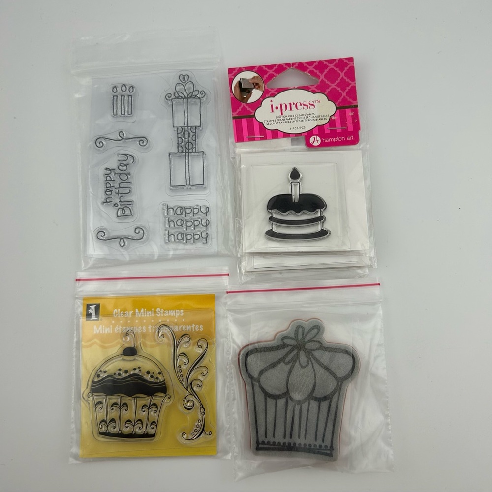 Lot of 4 Small Acrylic Stamp sets